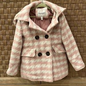 Urban Republic Girls Double Breasted Coat with Faux Fur Lined Hood